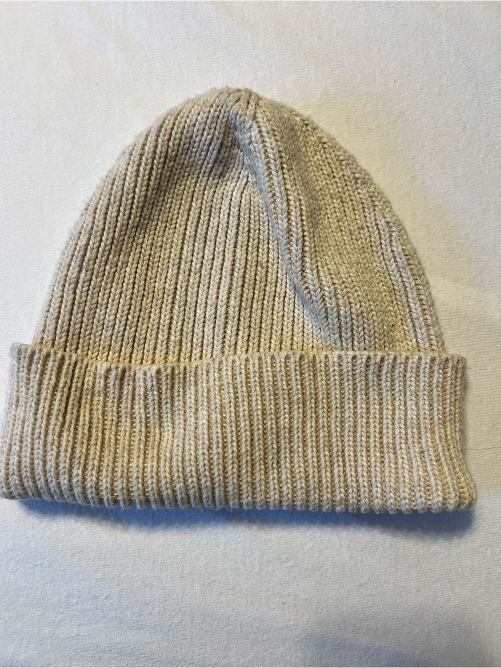 Old Navy Ribbed Knit Cuffed Beanie in Light Tan